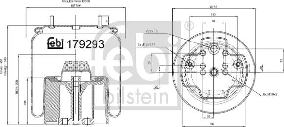 Febi Bilstein 179293 - Pneimoatsperes spilvens, Pneimopiekare ps1.lv