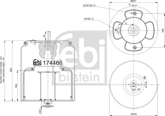 Febi Bilstein 174466 - Pneimoatsperes spilvens, Pneimopiekare ps1.lv