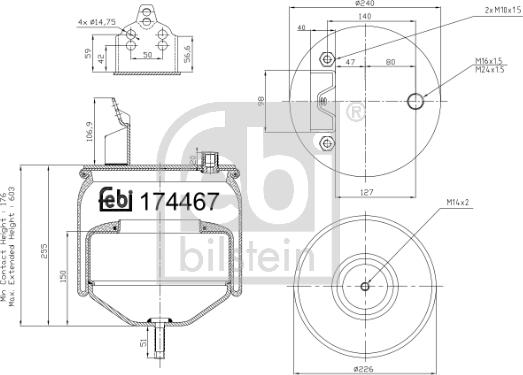 Febi Bilstein 174467 - Pneimoatsperes spilvens, Pneimopiekare ps1.lv