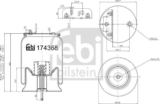 Febi Bilstein 174368 - Pneimoatsperes spilvens, Pneimopiekare ps1.lv