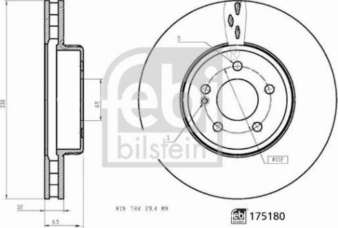 Febi Bilstein 175180 - Bremžu diski ps1.lv