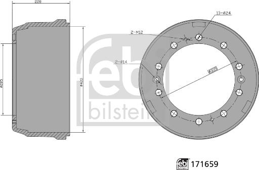 Febi Bilstein 171659 - Bremžu trumulis ps1.lv