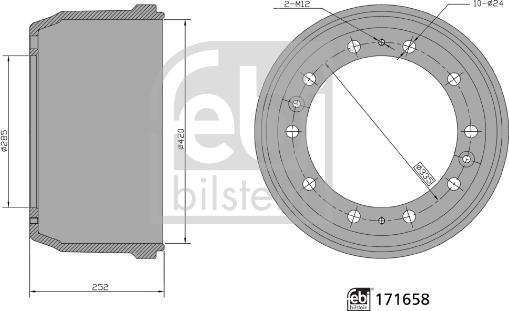 Febi Bilstein 171658 - Bremžu trumulis ps1.lv