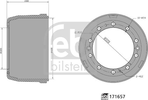 Febi Bilstein 171657 - Bremžu trumulis ps1.lv