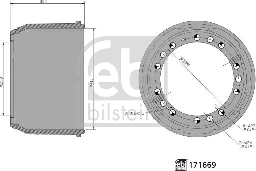 Febi Bilstein 171669 - Bremžu trumulis ps1.lv