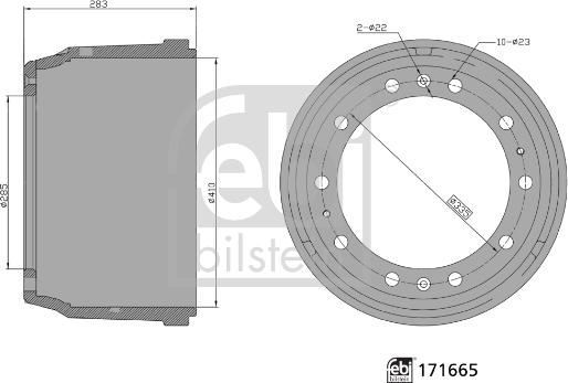 Febi Bilstein 171665 - Bremžu trumulis ps1.lv