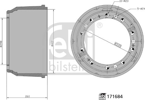 Febi Bilstein 171684 - Bremžu trumulis ps1.lv