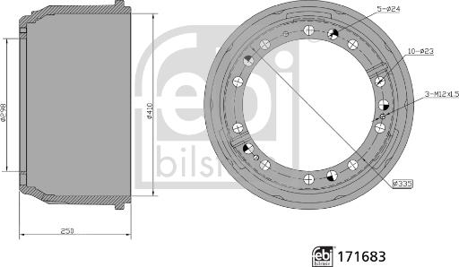 Febi Bilstein 171683 - Bremžu trumulis ps1.lv