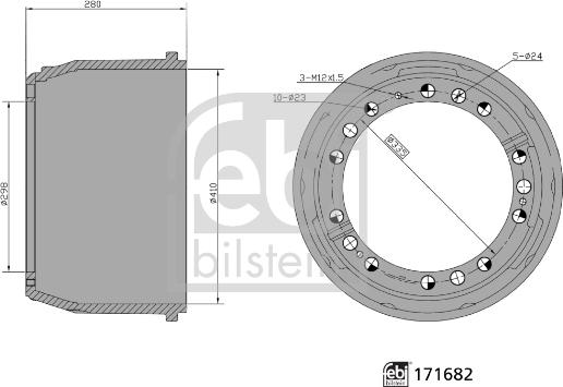 Febi Bilstein 171682 - Bremžu trumulis ps1.lv