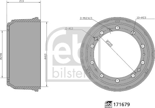 Febi Bilstein 171679 - Bremžu trumulis ps1.lv