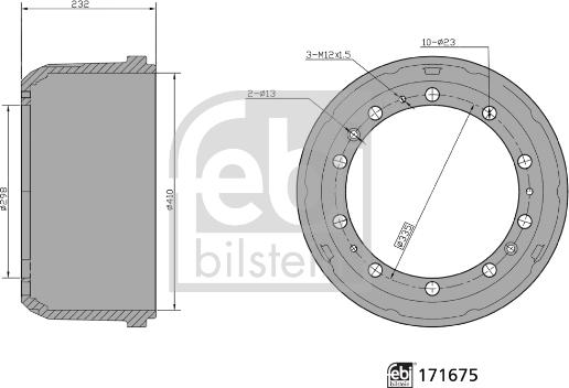 Febi Bilstein 171675 - Bremžu trumulis ps1.lv