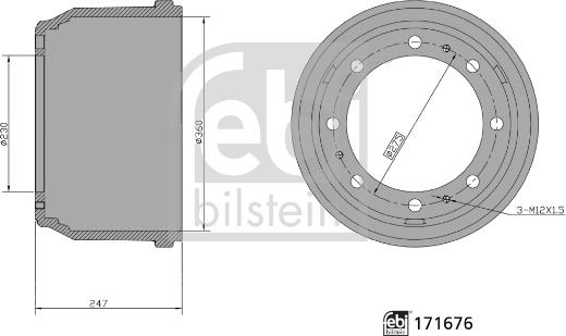 Febi Bilstein 171676 - Bremžu trumulis ps1.lv