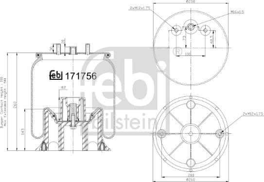 Febi Bilstein 171756 - Pneimoatsperes spilvens, Pneimopiekare ps1.lv