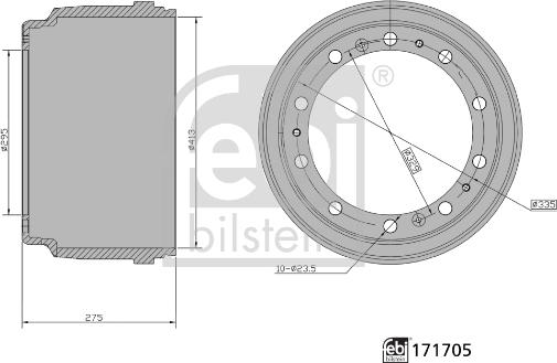 Febi Bilstein 171705 - Bremžu trumulis ps1.lv