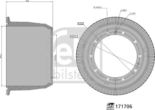 Febi Bilstein 171706 - Bremžu trumulis ps1.lv