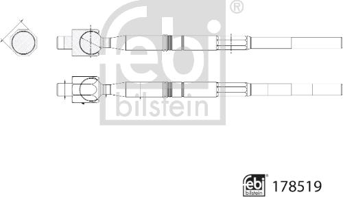 Febi Bilstein 178519 - Aksiālais šarnīrs, Stūres šķērsstiepnis ps1.lv