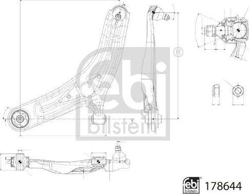 Febi Bilstein 178644 - Neatkarīgās balstiekārtas svira, Riteņa piekare ps1.lv