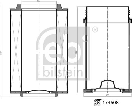 Febi Bilstein 173608 - Gaisa filtra komplekts ps1.lv