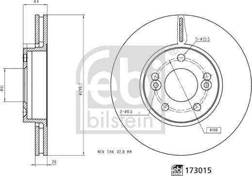 Febi Bilstein 173015 - Bremžu diski ps1.lv