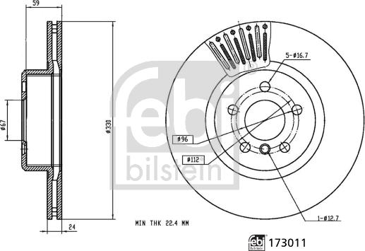 Febi Bilstein 173011 - Bremžu diski ps1.lv