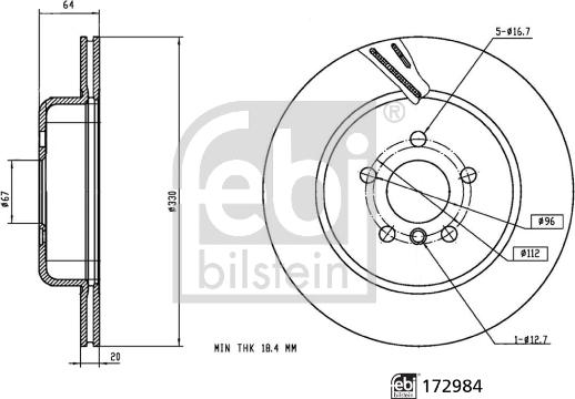 Febi Bilstein 172984 - Bremžu diski ps1.lv