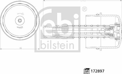 Febi Bilstein 172897 - Vāks, Eļļas filtra korpuss ps1.lv