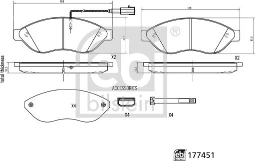 Febi Bilstein 177451 - Bremžu uzliku kompl., Disku bremzes ps1.lv