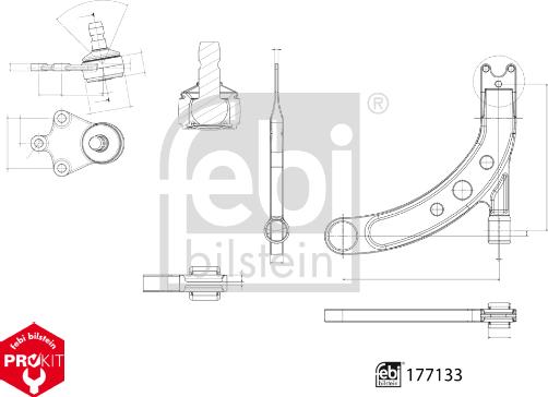 Febi Bilstein 177133 - Neatkarīgās balstiekārtas svira, Riteņa piekare ps1.lv