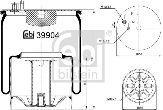 Febi Bilstein 39904 - Pneimoatsperes spilvens, Pneimopiekare ps1.lv