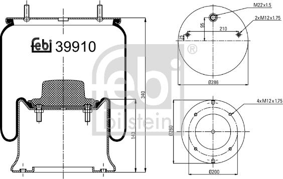 Febi Bilstein 39910 - Pneimoatsperes spilvens, Pneimopiekare ps1.lv