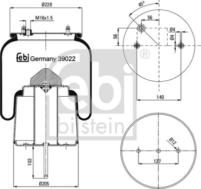 Febi Bilstein 39022 - Pneimoatsperes spilvens, Pneimopiekare ps1.lv