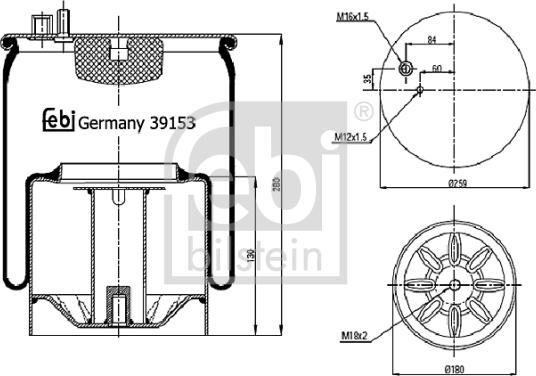 Febi Bilstein 39153 - Pneimoatsperes spilvens, Pneimopiekare ps1.lv