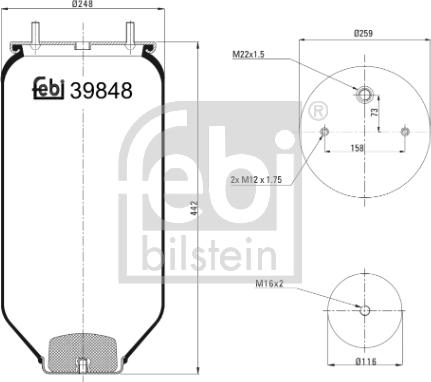 Febi Bilstein 39848 - Pneimoatsperes spilvens, Pneimopiekare ps1.lv