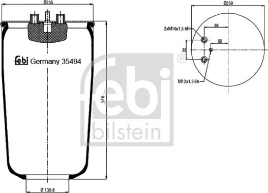 Febi Bilstein 35494 - Pneimoatsperes spilvens, Pneimopiekare ps1.lv