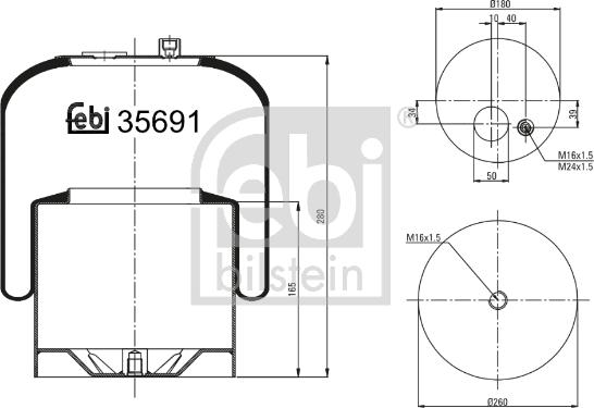 Febi Bilstein 35691 - Pneimoatsperes spilvens, Pneimopiekare ps1.lv