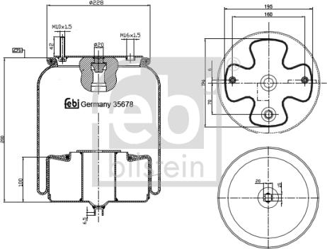 Febi Bilstein 35678 - Pneimoatsperes spilvens, Pneimopiekare ps1.lv