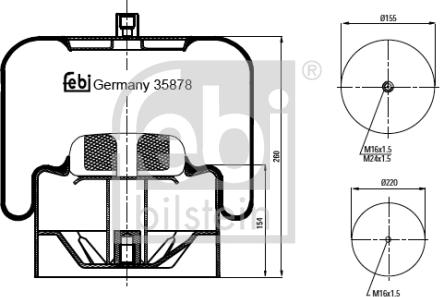 Febi Bilstein 35878 - Pneimoatsperes spilvens, Pneimopiekare ps1.lv