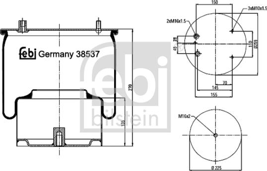 Febi Bilstein 38537 - Pneimoatsperes spilvens, Pneimopiekare ps1.lv