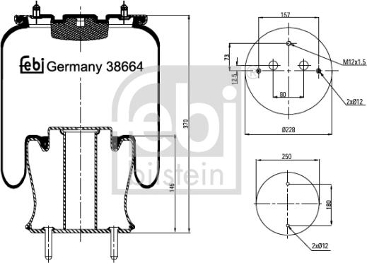 Febi Bilstein 38664 - Pneimoatsperes spilvens, Pneimopiekare ps1.lv