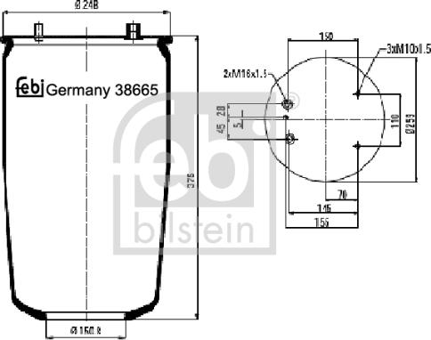 Febi Bilstein 38665 - Pneimoatsperes spilvens, Pneimopiekare ps1.lv