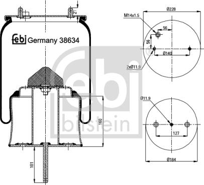 Febi Bilstein 38634 - Pneimoatsperes spilvens, Pneimopiekare ps1.lv