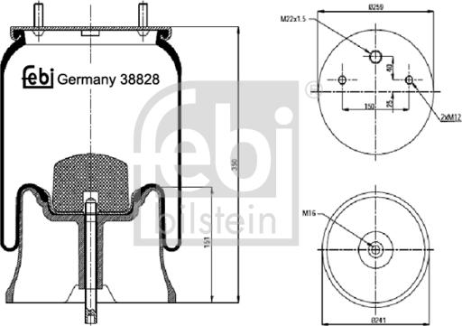 Febi Bilstein 38828 - Pneimoatsperes spilvens, Pneimopiekare ps1.lv