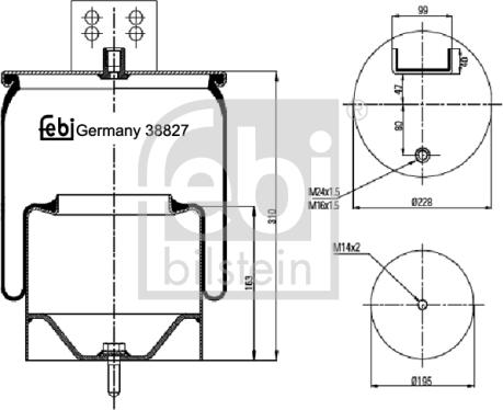 Febi Bilstein 38827 - Pneimoatsperes spilvens, Pneimopiekare ps1.lv