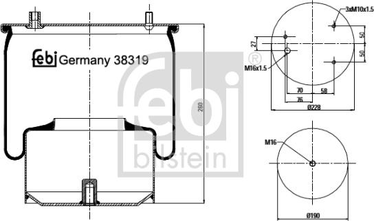 Febi Bilstein 38319 - Pneimoatsperes spilvens, Pneimopiekare ps1.lv