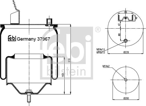 Febi Bilstein 37967 - Pneimoatsperes spilvens, Pneimopiekare ps1.lv