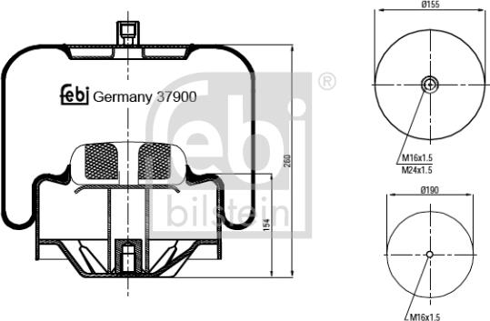 Febi Bilstein 37900 - Pneimoatsperes spilvens, Pneimopiekare ps1.lv