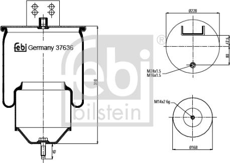 Febi Bilstein 37636 - Pneimoatsperes spilvens, Pneimopiekare ps1.lv