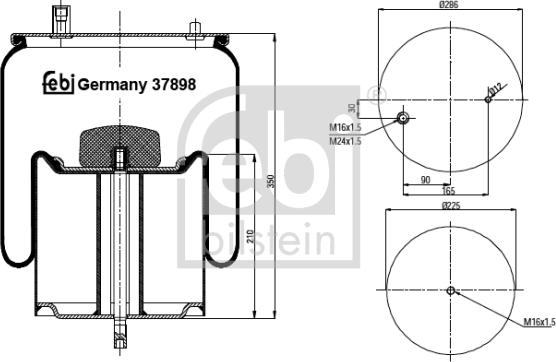 Febi Bilstein 37898 - Pneimoatsperes spilvens, Pneimopiekare ps1.lv