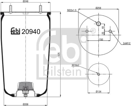 Febi Bilstein 20940 - Pneimoatsperes spilvens, Pneimopiekare ps1.lv