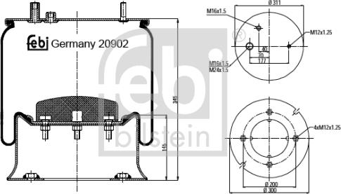 Febi Bilstein 20902 - Pneimoatsperes spilvens, Pneimopiekare ps1.lv